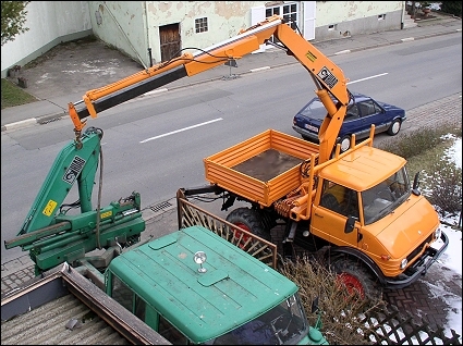 1980 Unimog 406 with a Hiab 650 Crane