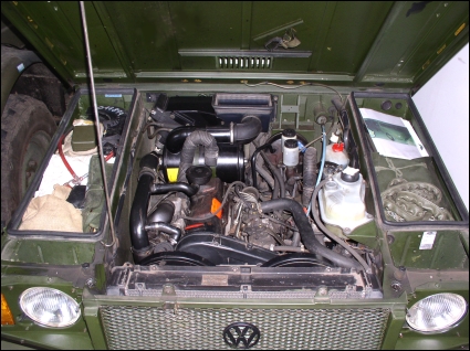 1988 VW Iltis Turbo Diesel, storage under hood