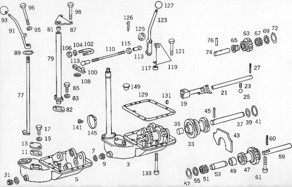Original Unimog 404 crawler gears. Diagram from MB EPC.